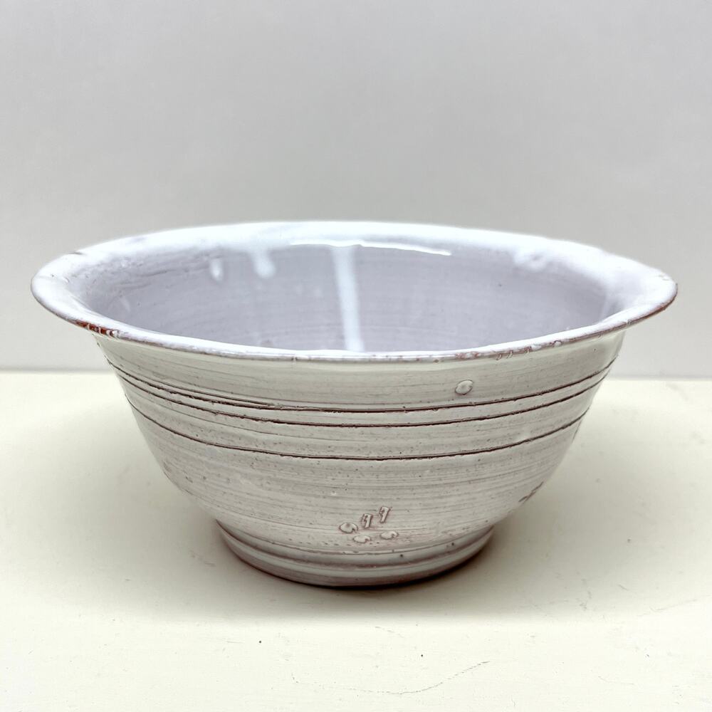 Handmade Red Clay Bowl with White Drip Glaze Japanese Tea Bowl